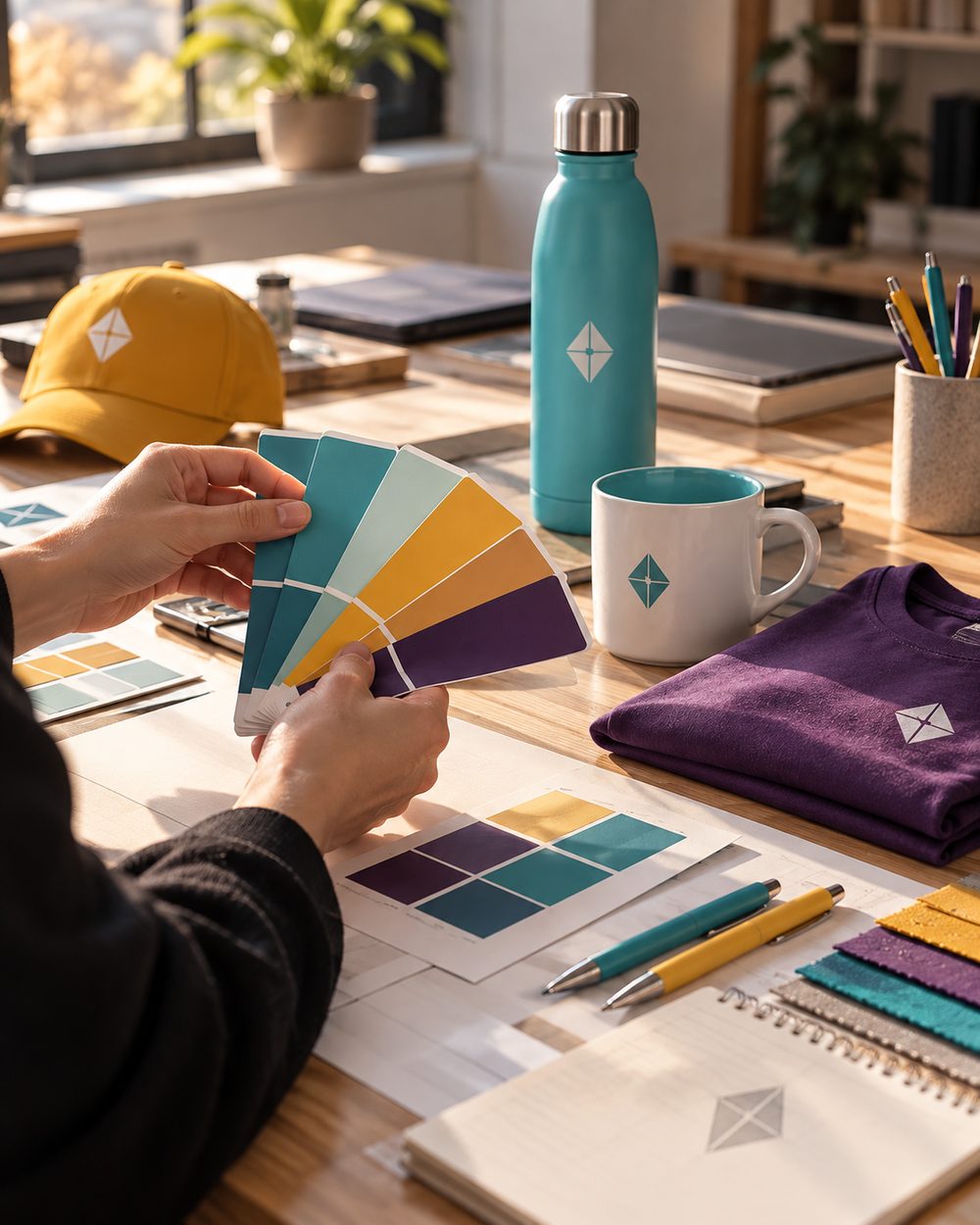 Revisión de colores y muestras de productos personalizados