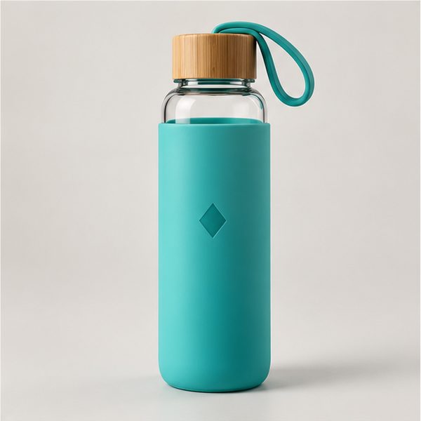 Botella de vidrio con funda